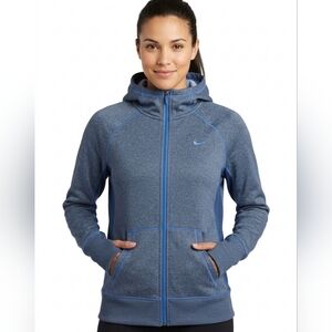 Nike Therma-FIT Women's Full Zip Hoodie Jacket Heather Blue Medium
